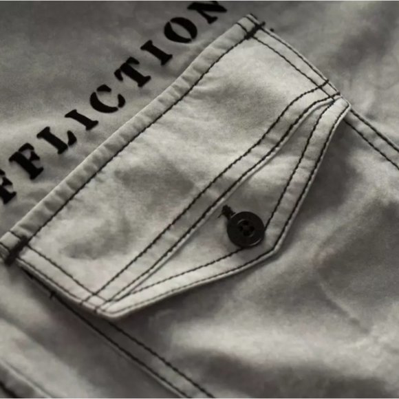 AFFLICTION Men's Long Sleeve Button Down Shirt TRI - Picture 4 of 9